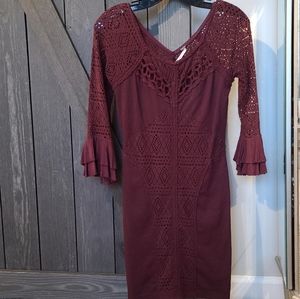 Never Worn Free People Maroon Dress NWOT FREE SHIPPING
